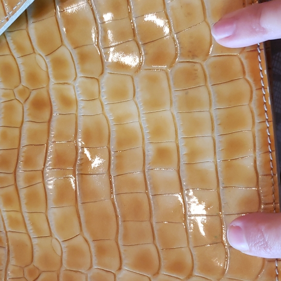 Vintage Furla Yellow Snakeskin Shoulder Bag - Picture 8 of 9